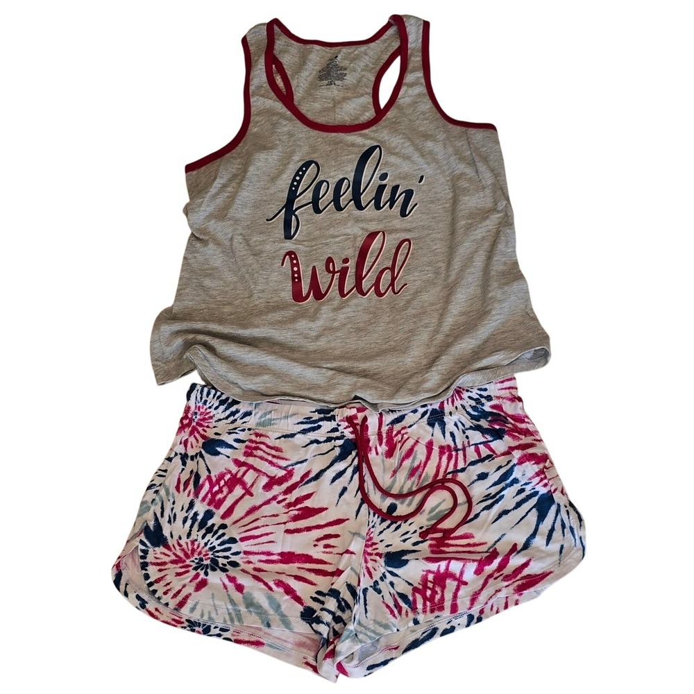 4th of July Medium Feelin Wild Tank Top Shorts Sleepwear Secret Treasures